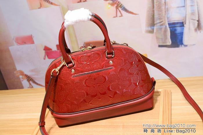 COACH蔻馳 海外代購品質 55450 專櫃最火爆款 小貝殼包 經典壓紋配色拼接 手提斜挎包  Chz1469
